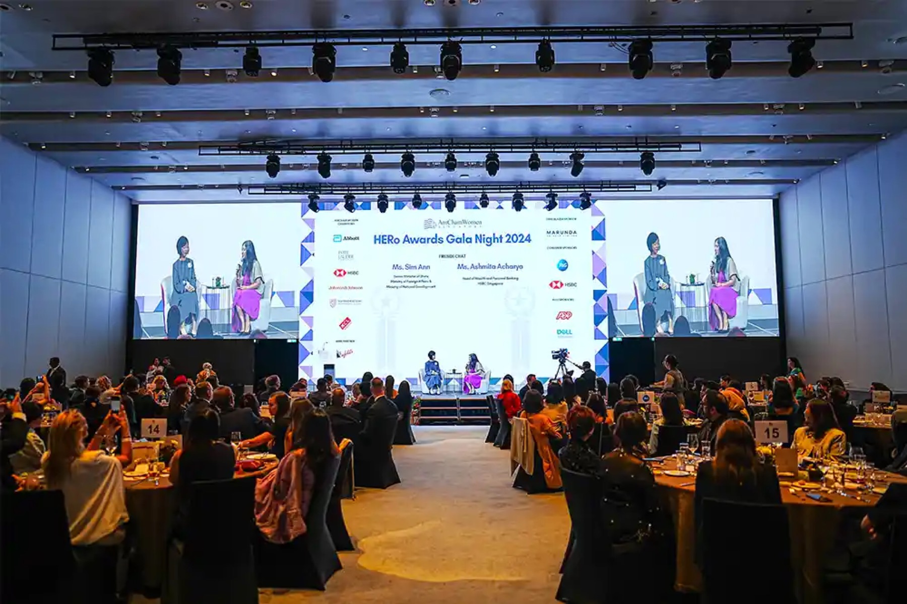 Guests seated at an AmCham Singapore panel discussion